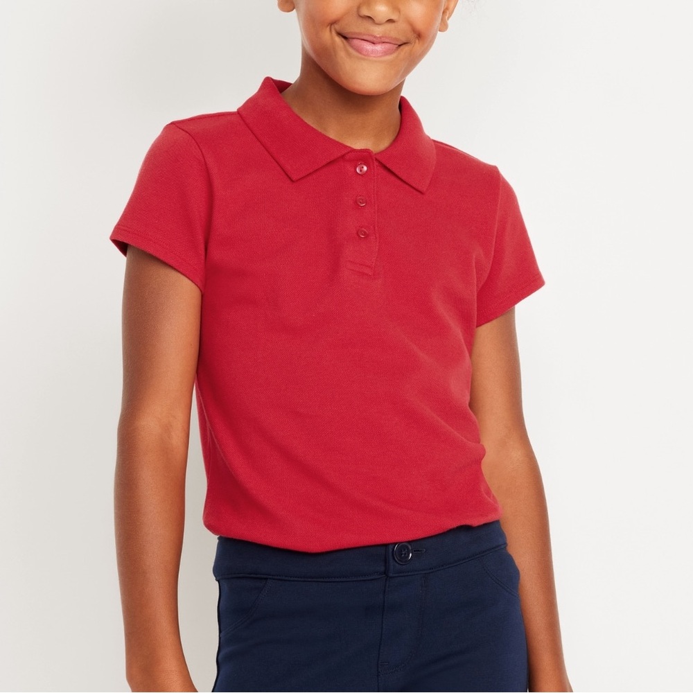 Old Navy Girl Uniform Pique Polo Shirt - Red